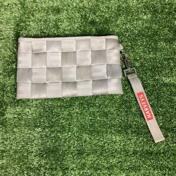 Harveys Handbags - Harveys Gray Silver Wristlet Wallet Bag w/Mirror
